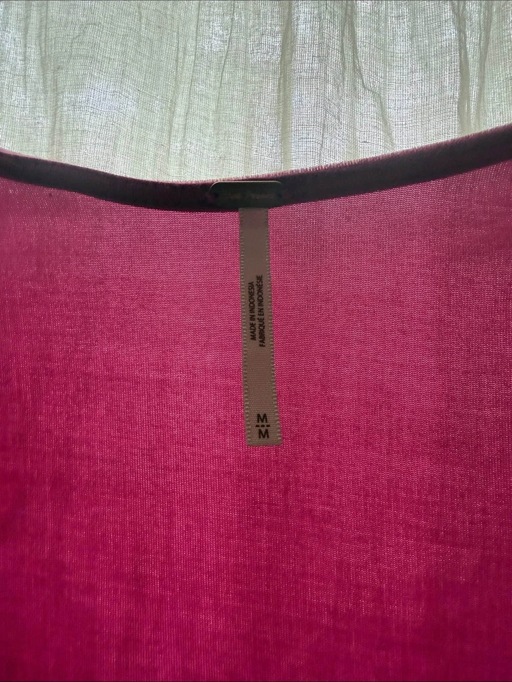 Free People Puff Sleeve Magenta Blouse - Size: Medium